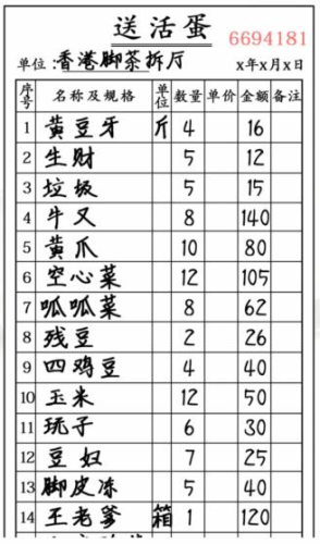 汉字找茬王奇怪的单据图文通关答案分享