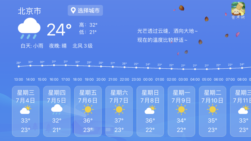 看天气背单词