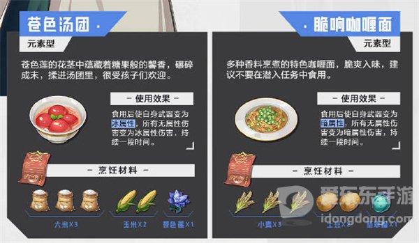 晶核食物食谱介绍 食物食谱信息汇总