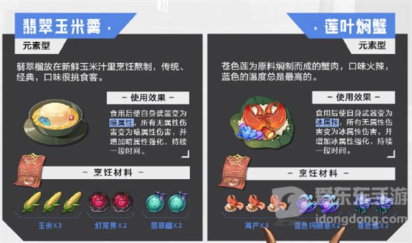 晶核食物食谱介绍 食物食谱信息汇总