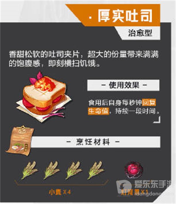 晶核食物食谱介绍 食物食谱信息汇总