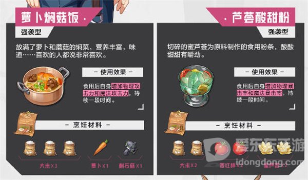 晶核食物食谱介绍 食物食谱信息汇总