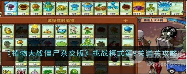 植物大战僵尸杂交版挑战模式第9关怎么过 挑战模式第9关通关方法