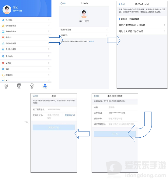 个人所得税APP修改绑定手机号时的银行卡验证选项