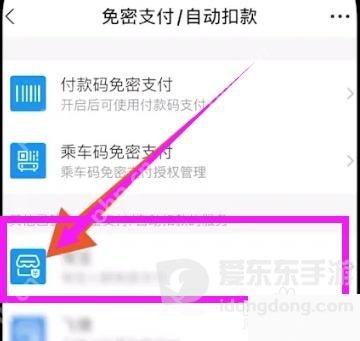 支付宝免密支付和自动扣款页面中的已签约服务列表