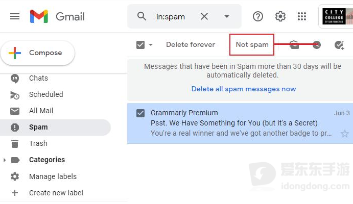 Gmail网页版设置中的邮件过滤器与屏蔽地址管理界面